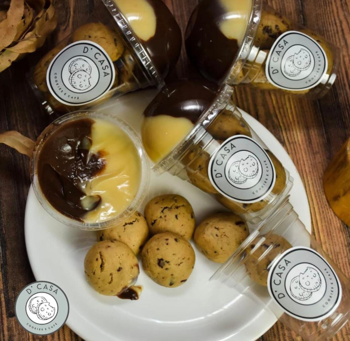 Mini cookies artesanais D'Casa em embalagem para presente